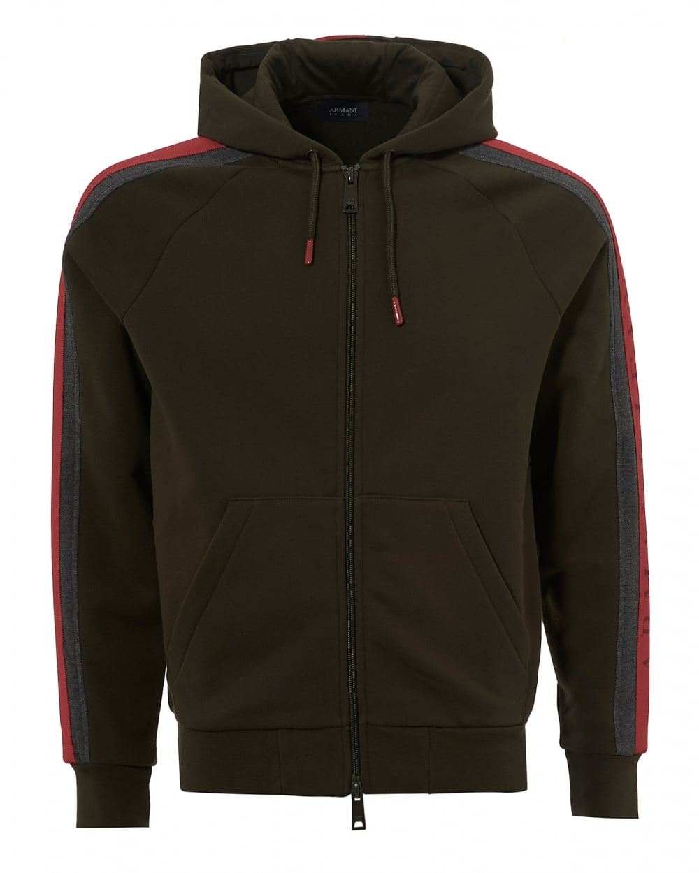 red armani hoodie